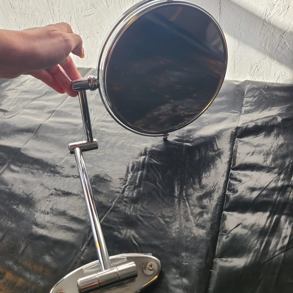 Round Silver Wall Mounted Makeup Mirror 8